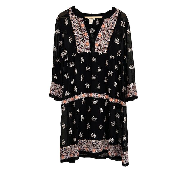 Sundance To The Winds Dress Size Large 2pc Embroidered Floral V-Neck Boho - Picture 1 of 16